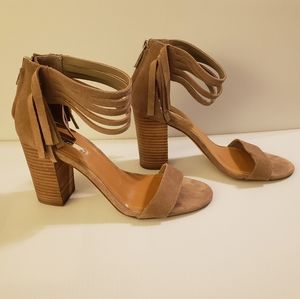 BCBGeneration Fringe Zip Up Sandals